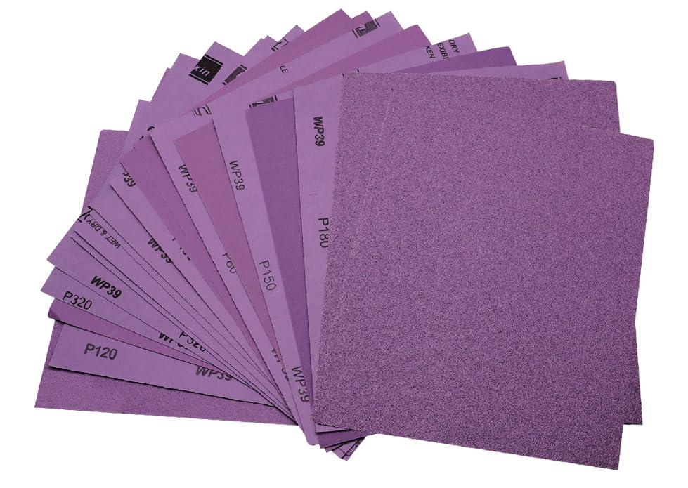 24 Pcs Wet Dry Sandpaper 60/80/120/150/180/240/320/400 Grit Sanding Sheets Assorted kit 9x11inch,Alumina Abrasive Sand Paper for Wood Furniture Polishing,Automotive Sanding,Metal Grinding