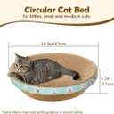 Large Cat Scratcher Bed, 16.9" x 16.9" x 3.9" Cat Scratch Cardboard with 2‑in‑1 Design, Scratching Board Pad for Indoor Cats Kitty Kittens, Scratch Bowl Lounge House Couch, Furniture Protector, Round