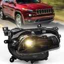 Right Halogen Headlight for Jeep Cherokee 2014-2018 (Black Housing)
OE Factory Reflector Headlamp Assembly w/ Bulbs Replacement for CH2503249 RH Passenger Side