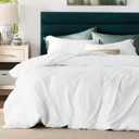 Bedsure Duvet Cover Queen Size - Moisture-Wicking, Silky Eucalyptus Lyocell Cotton Hybrid Comforter Cover Set for Hot Sleeper - GentleSoft™ and Breathable, Cooling Bedding Set, Bright White