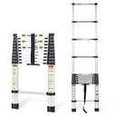 RIKADE Telescoping Ladder 10.5FT & Attic Ladder, Heavy Duty Aluminum with Non-Slip Feet, 330lb Capacity for RV, Attic, Roof & Multi-Surface Use