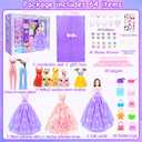 65Pcs Doll Clothes and Accessories with Doll Closet for 11.5 Inch Doll Dress up Set with 1 Doll Fashion Dresses Outfits Tops and Pants Shoe Rack Bags Gift Toy for Girls 4 5 6 7 8 9 10 Years