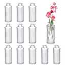 Glass Bud Vases Set of 12, Ribbed Bud Vases in Bulk, Mini Vases for Centerpieces, Small Clear Vintage Vase for Table Decorations, Wedding Decor, Home (Ribbed)