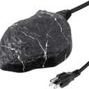 Saillong Bird Bath Deicer Heated Rock, 80W Submersible Utility Decorative De Icer, Thermostatic Controlled Winter Water Heater with Aluminum Base for Outdoor Bird, Chicken, Duck (1 Pack, Black)