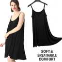 LovinPet Womens Plus Size Sleeveless Lounge Tank Dress, Casual Flowy Summer Sleepwear for Daily, Travel & Home, 2XL7XL (Black, XXXL)