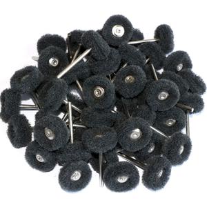 50pcs Abrasive Buffing Polishing Wheel Set for Rotary Tool with 3mm Shaft,Mini scouring pad Brush Polishing kit, Removal of Rust,Deburring on Metal Surface (grit 400 Black 50pcs)
