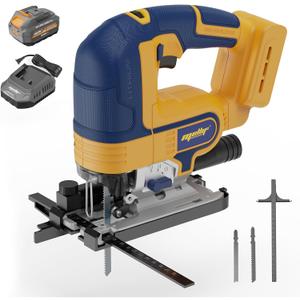 EASTYLE Cordless JigSaw Compatible with DEWALT 20V Battery,with 4Ah Battery & Charger,800-3200 SPM & 4 Cutting Positions,5.3" Wood/0.78" Aluminum Cuts,Dust Collection Port & Dual Safety Lock