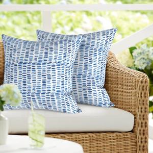 DYTXIII Pack of 2 Waterproof Outdoor Pillow with Inserts, 18x18 Square Patio Decorative Throw Pillow for Home,Sofa,Bench and Patio Furniture,Pebble Blue