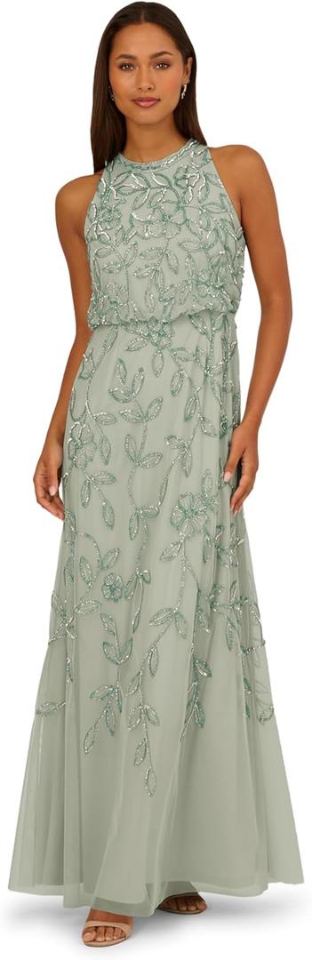 Adrianna Papell, Blouson Bead Long Dress (16)
