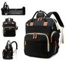 Awanhe Baby Diaper Bag Backpack with Changing Station, Waterproof Bags for Boys & Girls, USB Charging Port, Black