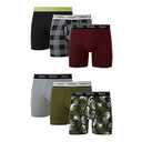 Hanes Men's Boxer Briefs & Trunks, Stretch Cotton Moisture-Wicking Underwear, Modern Fit Low Rise, Multipacks, Regular Leg-Olive/ Maroon/ Grey-6 Pack, Small