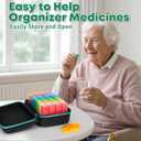 Monthly Pill Organizer 2 Times a Day with Weekly Pill Bag, 30 Day Pill Organizer 2 Times a Day with Large 31 Compartments, Monthly Stickers, Pill Cutter, Hard Travel Case Medicine Vitamins Case