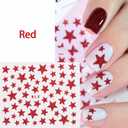 2 x 9 Sheets 4th of July Nail Stickers 3D Self-Adhesive Independence Day Nail Decals Accessories with Glitter Star Designs Red Blue Acrylic Nail Supplies for Women and Girls DIY Nails Decorations (Style 1)