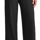 G4Free EverGoing Wide Leg Ankle Pants for Women 7/8 Length Yoga Dress Pants High Waist Stretch with Pockets Casual Work (X-Small, Black)