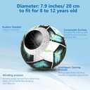 Youth Soccer Ball Size 3/4/5, Kids Outdoor Play Game Training Practice Soccer Ball for Teen Boy Girl Indoor Outdoor with 1 Pump 1 Net Bag and 1 Gift Box (White)