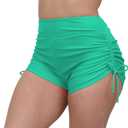 Halcurt Women's High Waisted Swim Board ShortsTummy Control Side Drawstring Swimsuit Bottoms (Medium)