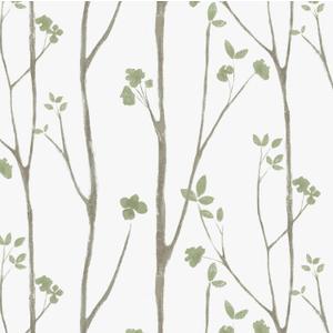 Timeet Green Leaf Wallpaper 16" x 197" Boho Floral Peel & Stick Removable Wallpaper for Bathroom, Bedroom, Kitchen, Accent Wall, etc. (White and Green)