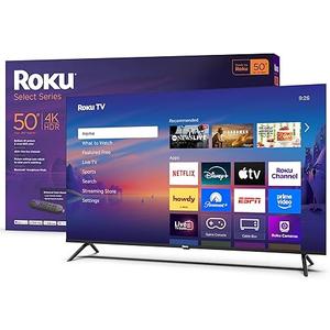 Roku Smart TV – 50-Inch Select Series, 4K HDR TV – RokuTV with Enhanced Voice Remote – Flat Screen LED Television with Wi-Fi for Streaming Live Local News, Sports, Family Entertainment