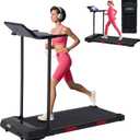 Foldable Folding Walking Pads Treadmills for Home with Handles, 3.5HP Electric Walking Pad Treadmill with Handle Bar, 0.6-10MPH Compact Portable Home Small Treadmills for Small Spaces, 400LBS