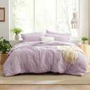 Seersucker Lavender King Size Comforter Set, 7-Piece Bed in a Bag