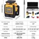 Rotary Laser Level Kit, 1/16" @100' Accuracy, 2296FT Work Range, IP66 Self-Leveling Construction Laser Transit with Tripod & Grade Rod, Swappable Battery System for Construction Job, Red Bean