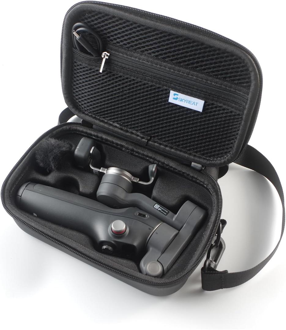 Skyreat Osmo Mobile 7P Case,PU Leather Portable Storage OM 7P / OM 8 Case Shoulder Bag for DJI Osmo 8/7 Smartphone Gimbal Stabilizer Accessories