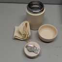 CocoMeiwei Thermo for Hot Food & Drinks, Thermo Lunch Box, 17oz Vacuum Insulated Food Container with Spoon&Drawstring Bag, Soup Thermo for Adults, White