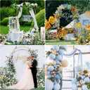 SuuWoee 7.2 FT Wedding Arch Backdrop Stand and White Arch Cover, Gold Balloon Arched Frame White Cover for Birthday Party Ceremony Bridal Baby Shower Event Decor