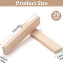 Wooden Dowels Wood Strips Slats for Crafts 3/8" × 1" × 6", 30 PCS Lumber Boards Flat Wood Dowel Rods Wooden Sticks for Crafting, Unfinished Hardwood Sticks Trim for Woodworking, Model Making