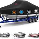 Comnova Boat Cover 20-22 FT - Marine Grade Trailerable Boat Cover Heavy Duty & Waterproof - Fit 20 to 22ft V-Hull, Tri-Hull, Fishing Boats, Runabout, Bowrider, Fish & Ski, and Pro-Style Bass Boats