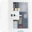 Iceblue Skincare Fridge with Viewing Window, 4L/6Can Makeup Mini Fridge for Bedroom, 110V AC/ 12V DC Refrigerator Cooler & Warmer for Car, Office & Dorm, Small Fridge for Cosmetics, Skin Care-WHITE
