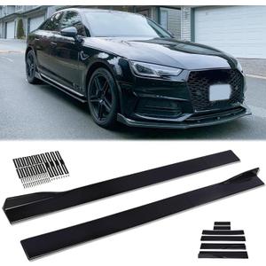 JMTBNO Universal 2.2M/86.6in Side Skirt Extension Splitter - Rocker Panel Lip Diffuser, Glossy Black