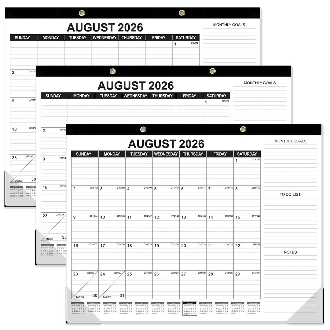 GuassLee Large Desk Calendar 2026-2027, 19 Months, 22" x 17"