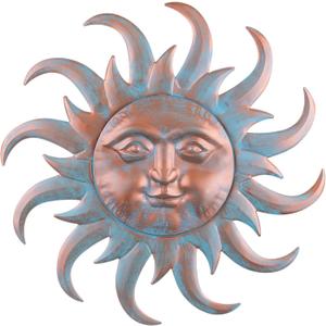 Sun Metal Wall Art Outdoor Decor - Cute Sun Face Metal Wall Sculpture Statues Wall Art Hanging Decoration for Indoor Outdoor,Garden, Home, Farmhouse, Fence Balcony Patio and Bedroom