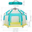 Bend River Baby Playpen with Canopy, Portable Baby Beach Tent, Toddler Play Yard Indoor and Outdoor, Foldable Mosquito Net for Infant - Green