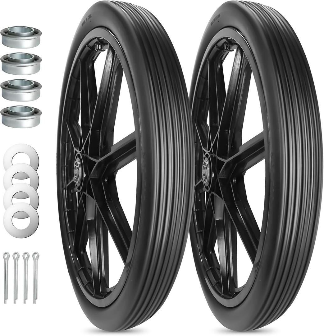 20x2.125" Replacement Flat-Free Tire for Wheelbarrow Wheel Carts,Big Wheel Utility Carts, Ribbed Tread