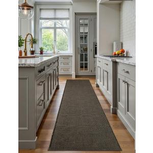 Moynesa Easy Jute Rug Runners for Hallways 8ft - Black 2x8 Natural Fiber Runner Rugs for Bedroom Farmhouse Kitchen Runner Rug, Hand Woven Sisal Carpet Runner for Entryway Indoor Outdoor, Black 