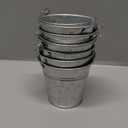 Juvale Small Galvanized Metal Pails with Handles - 6-Pack 3 in Silver - Rustic Party Favor & Succulent Planter - Galvanized Decor, Mini Baskets & Tin Cans