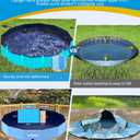 VISTOP Extra Large Foldable Dog Pool XXL, Hard Plastic Shell Portable Swimming Pool for Dogs Cats and Kids Pet Puppy Bathing Tub Collapsible Kiddie Pool (67inch.D x 11.8inch.H, Blue)