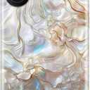 LUMARKE for iPhone 16 Case Cute,Aesthetic Cream Abalone Girly Shell,Compatible with Magsafe,Trendy Cool Retro Western Girly Protective Slim Phone Cover for Women Girls (Marble Texture)