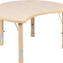 Flash Furniture Wren 25.125"W x 35.5"L Crescent Natural Plastic Height Adjustable Activity Table