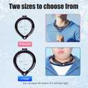 2PCSMixed Sizes Neck Cooling Tubes with Snap Button | Reusable Ice Wraps + Insulated Bag | Freeze Below 64F Activate Cold Neck Rings for Outdoor Work, Sports & Heat Relief. (Black M+L)