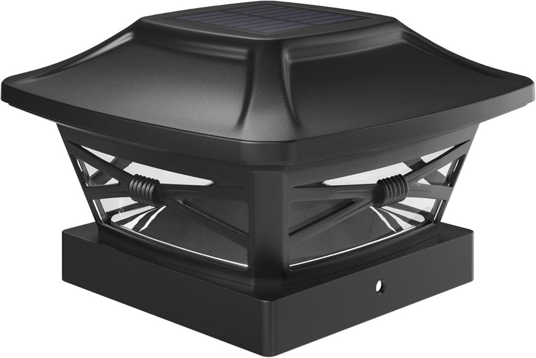 Davinci Lighting Renaissance Solar Outdoor Post Cap Lights - Includes Bases for 4x4 5x5 6x6 Posts - Bright LED Light - Slate Black (Pack of 1)
