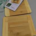 Lipper International Bamboo Wood Two-Tone Kitchen Cutting and Serving Board, Small, 7 3/4" x 6" x 1/4", Set of 2 One Cracked