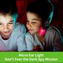 Kids Night Vision Goggles Spy Kit, 4 Pcs Spy Gear Toys Set, Cool Night Mission Goggles with Flip-Out Light/Invisible Ink Pen/Ear Light/Frisbee Shooter, Gifts for Kids 5-12 Boys Girls