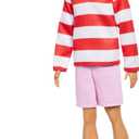 Barbie Fashionistas Ken Doll #241 with Blonde Hair Wearing Red and White Striped Polo Shirt with Pink Shorts, White Crew Socks and Sneakers