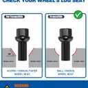 GAsupply 28mm Shank 14x1.5 Lug Bolts R13 Ball Seat Compatible with Audi TT A3 A4 S4 A5 S5 A6 S6 A7 A8 B5 B6 B7 B8 Volkswagen Jetta Golf GTI Passat CC Beetle, 20pcs 48mm Tall Black Lug Studs,17mm Hex