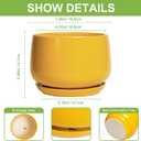 G EPGardening Ceramic Pots for Plants - 7 Inch Plant Pot with Drainage Hole and Saucer, Modern Ceramic Planter for Indoor Outdoor, Round Flower Planter, Gifts for Plants Lovers, Home Decor, Yellow