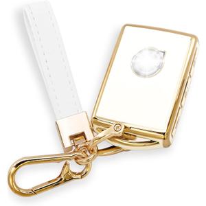 Key fob Cover for Accessories Keychain keyshell Ring case Compatible with XC90 XC60 XC40 S60 S90 V60 V90 Polestar 1 Polestar 2 T5 T6 ProtectorWhite