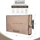 ULTCOVER Waterproof Outdoor TV Cover for 55-59 inch Outside Flat Screen Televisions with Mounts and Stands (Brown)
